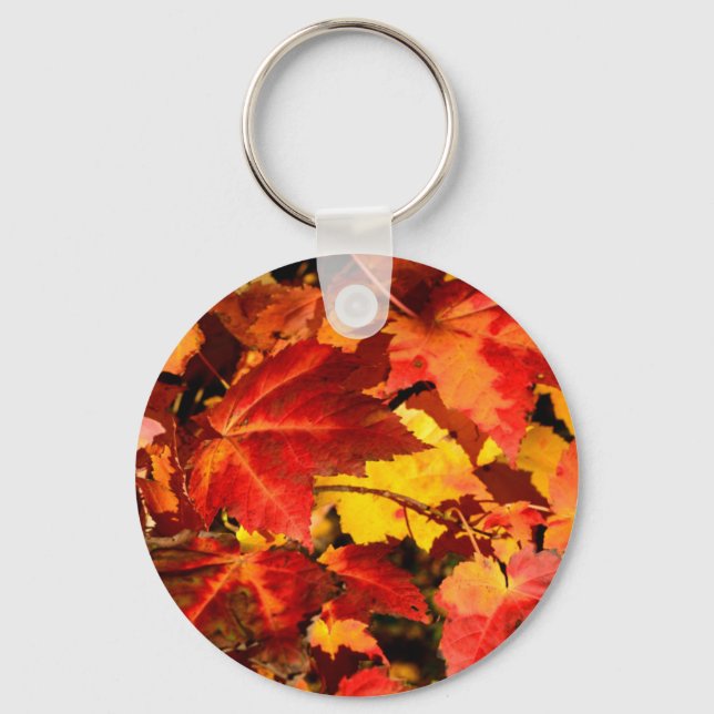 Colourful Autumn Leaves Keychain (Front)