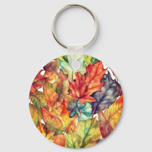 Colourful Autumn Leaves Keychain