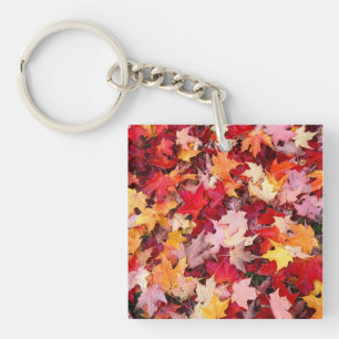 Colourful Autumn Leaves Keychain