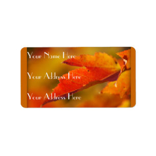Colourful Autumn Leaves Label
