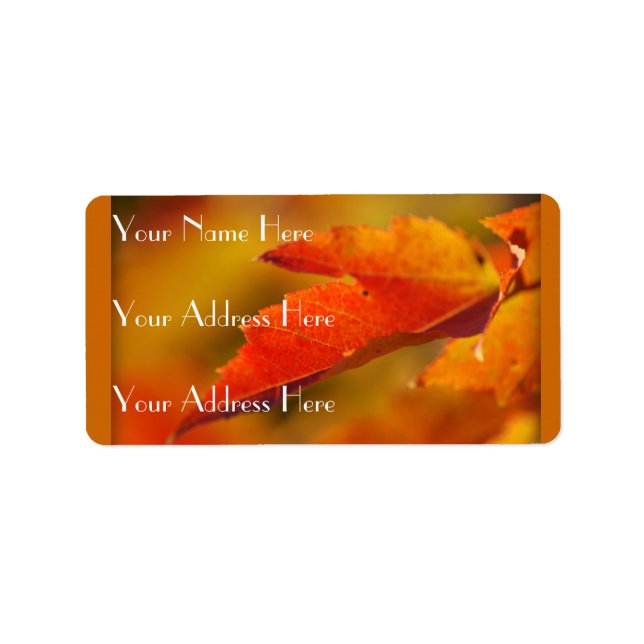 Colourful Autumn Leaves Label (Front)