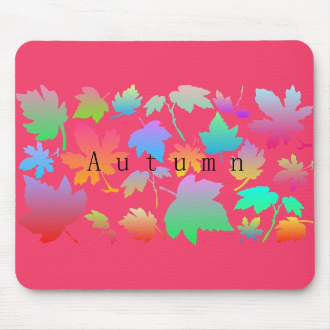 Colourful autumn leaves mouse pad (Front)