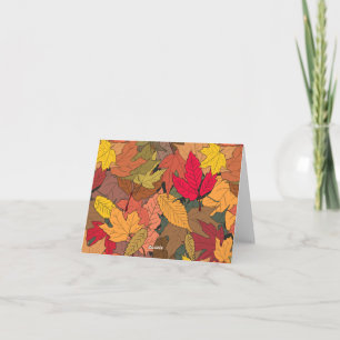 Colourful autumn leaves note card