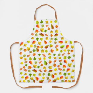 Colourful Autumn Leaves on White Apron