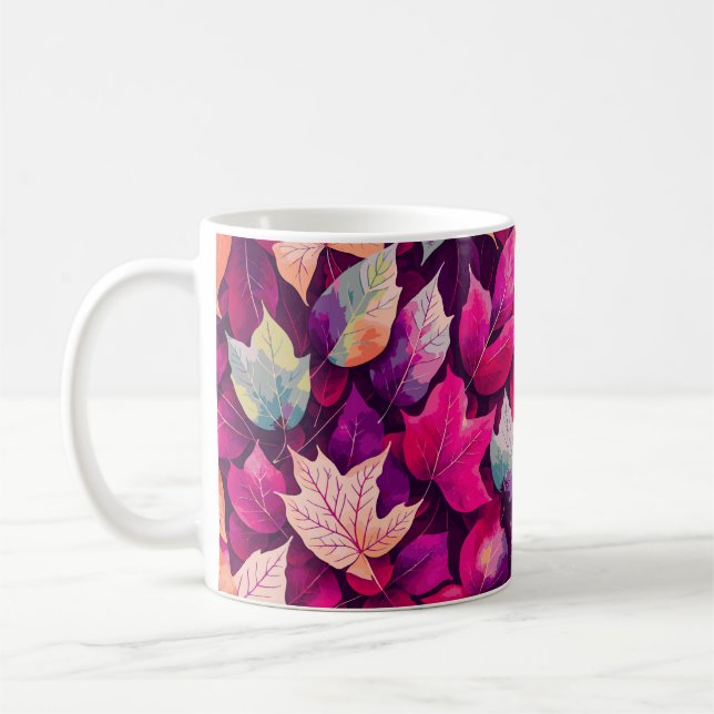 Colourful Autumn Leaves Pattern-68218 Coffee Mug (Left)