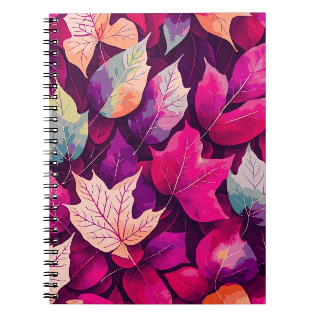Colourful Autumn Leaves Pattern-68218 Notebook (Front)