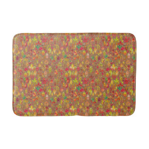 Colourful Autumn Leaves Pattern Bath Mat