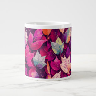 Colourful Autumn Leaves Pattern Large Coffee Mug