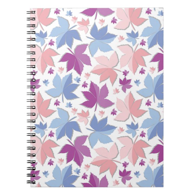 Colourful Autumn Leaves Pattern Notebook (Front)