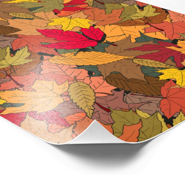 Colourful autumn leaves photo print (Corner)