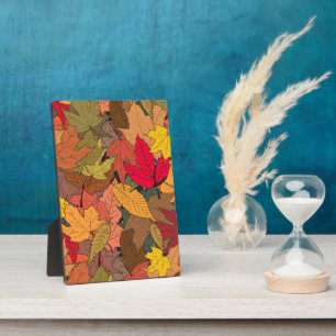 Colourful autumn leaves plaque