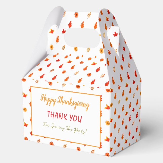 Colourful Autumn Leaves Thanksgiving Dinner Party  Favor Box (Front)
