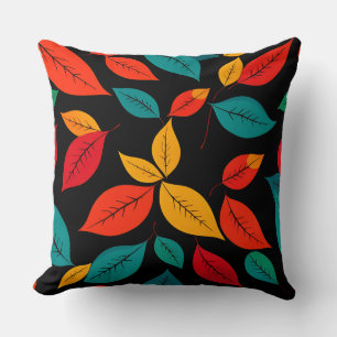 Colourful Autumn Leaves Throw Pillow
