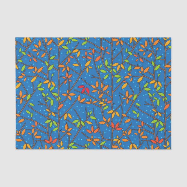 Colourful Autumn Leaves Tissue Paper (Front)