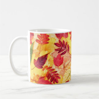 Colourful autumn leaves. Tree fallen leaf pattern. Coffee Mug