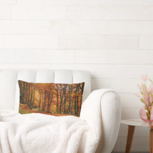 Colourful Autumn Path Lumbar Pillow