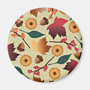 Colourful Autumn Pattern Magnet