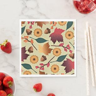 Colourful Autumn Pattern Napkin
