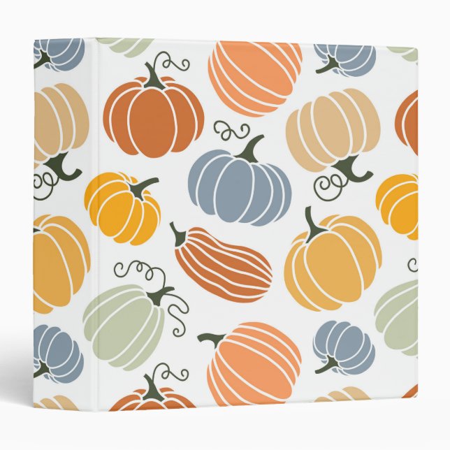 Colourful Autumn Pumpkins Pattern Binder (Front/Spine)