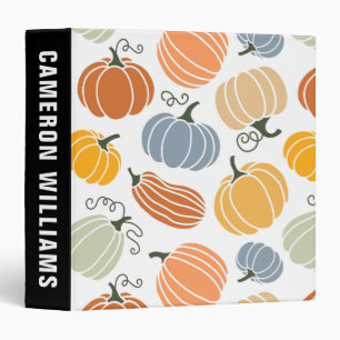 Colourful Autumn Pumpkins Pattern Binder