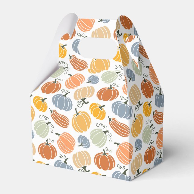 Colourful Autumn Pumpkins Pattern Favor Box (Front Side)