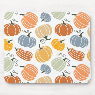 Colourful Autumn Pumpkins Pattern Mouse Pad