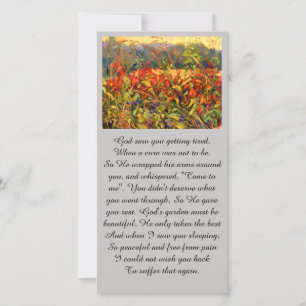 Colourful Autumn Reds and Oranges Prayer Card
