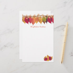 Colourful Autumn Seasonal Leaves Firefly Lights Stationery