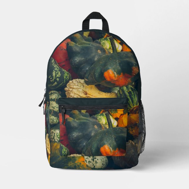  Colourful autumn squash and pumpkins Printed Backpack (Front)