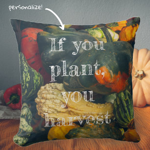  Colourful autumn squash and pumpkins Throw Pillow