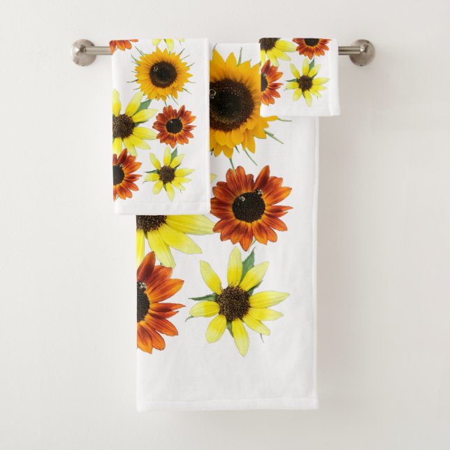 Colourful Autumn Sunflowers Photos Towel Set (Insitu)
