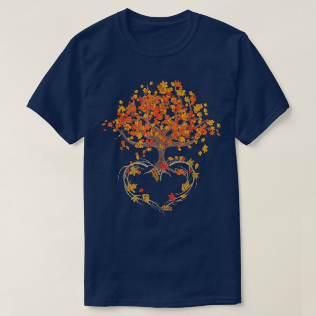 Colourful Autumn Trees Wildlife Forest Fall Leaves T-Shirt (Design Front)