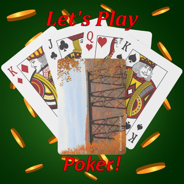 Colourful Autumn View of Kinzua Bridge Skywalk Playing Cards (Creator Uploaded)