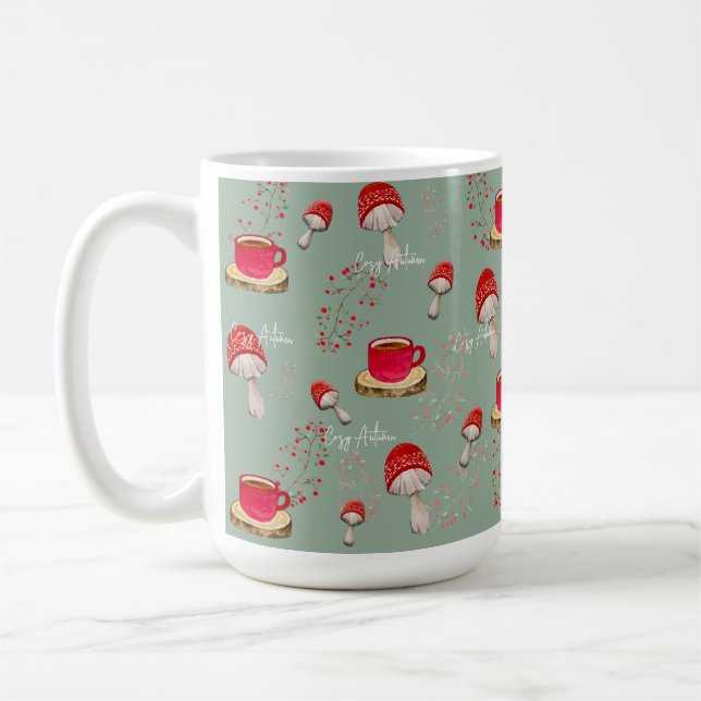 Colourful autumn watercolor pattern coffee mug (Left)