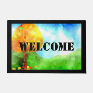 Colourful Autumn Welcome Door Mat