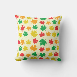 Colourful Autumnal Leafs - Nature Pattern Throw Pillow