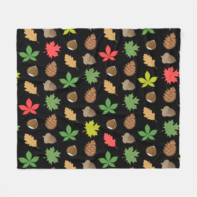 Colourful Autumnal Season - Nature Pattern   Fleece Blanket (Front (Horizontal))