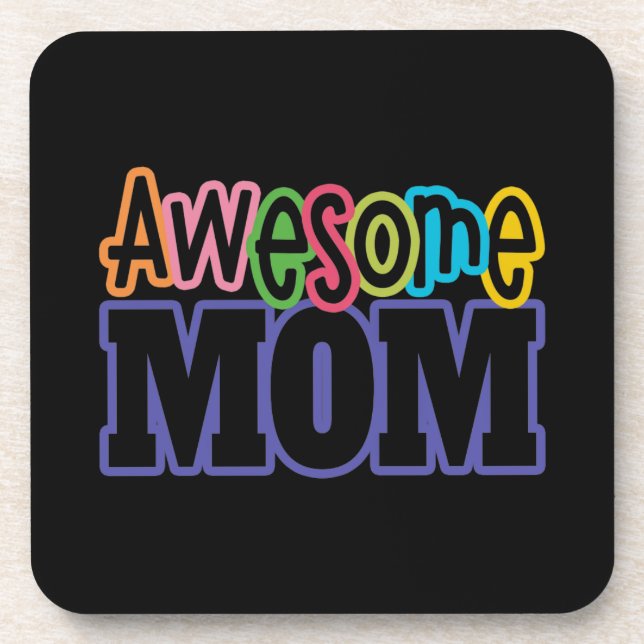 Colourful Awesome Mom Mother's Day | Coaster (Front)