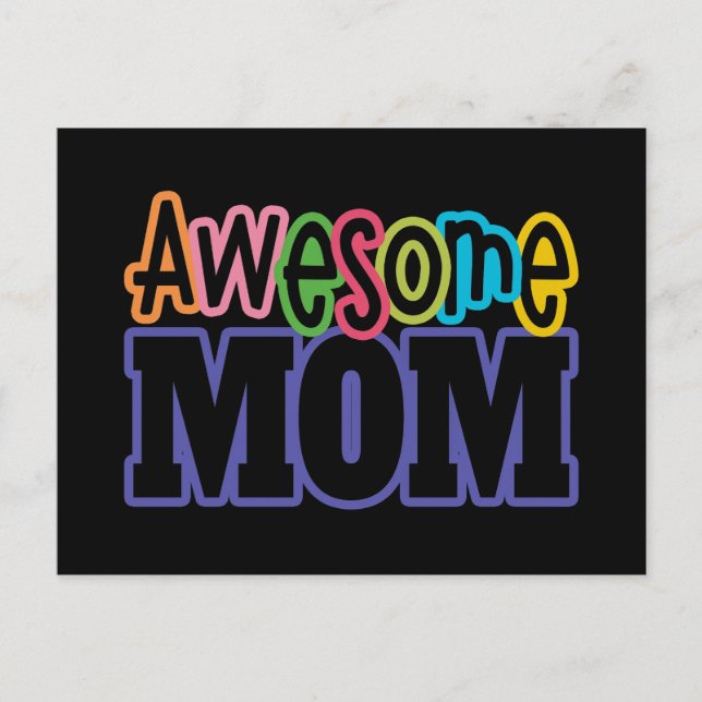 Colourful Awesome Mom Mother's Day | Postcard (Front)