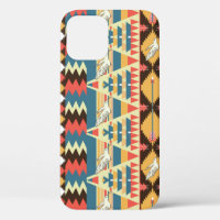 Colourful Aztec: birds, flowers pattern.