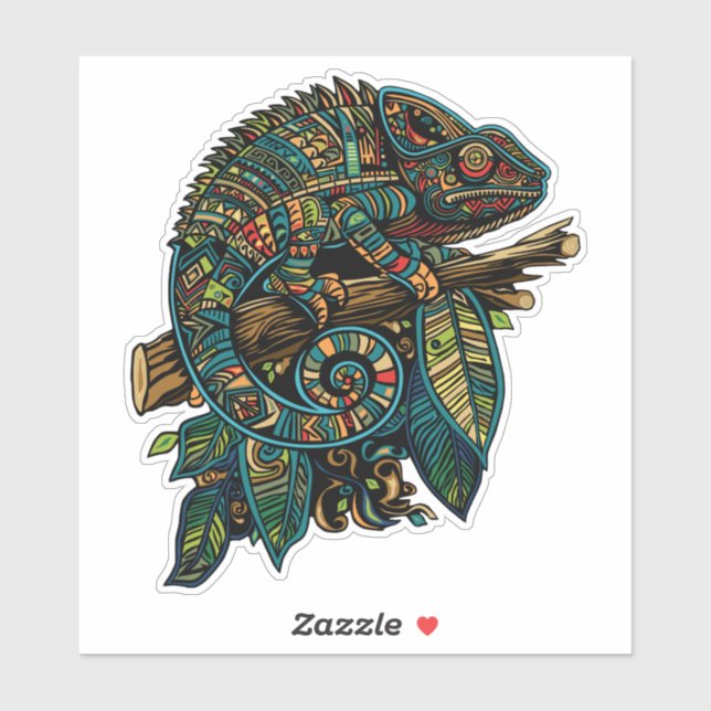 Colourful Aztec Chameleon Mosaic Lizard (Sheet)