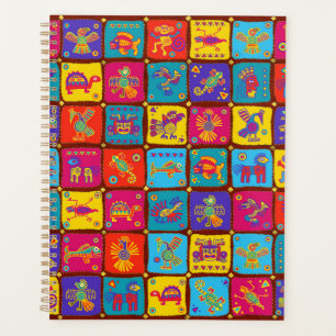 Colourful Aztec Mexican Animals 1 Planner
