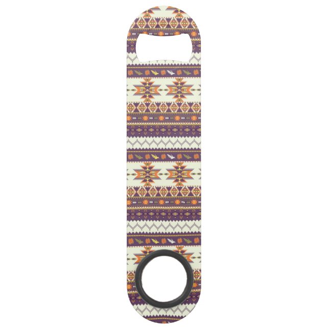 Colourful aztec pattern bar key (Front)