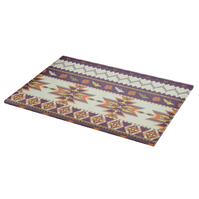 Colourful aztec pattern cutting board (Corner)
