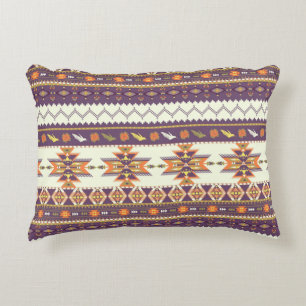 Colourful aztec pattern decorative pillow