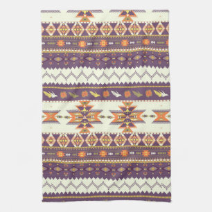 Colourful aztec pattern kitchen towel