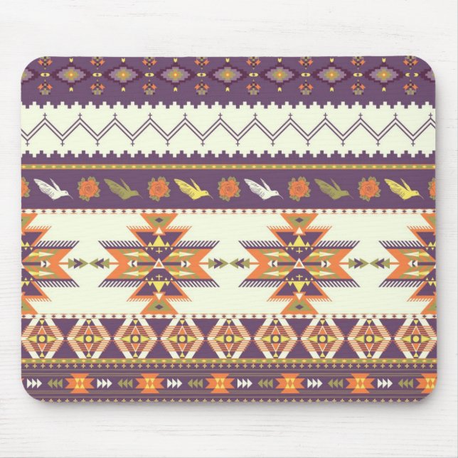 Colourful aztec pattern mouse pad (Front)