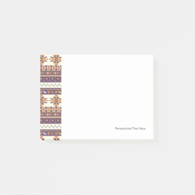 Colourful aztec pattern post-it notes (Front)