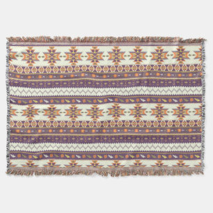 Colourful aztec pattern throw blanket