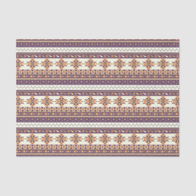 Colourful aztec pattern tissue paper (Front)